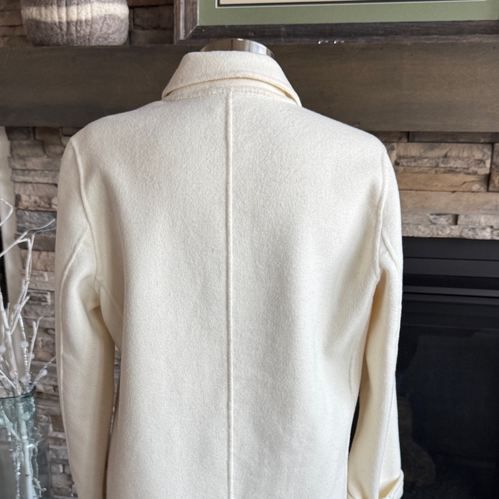 GAP Women's Cream Wool Trench Coat - Picture 7 of 13